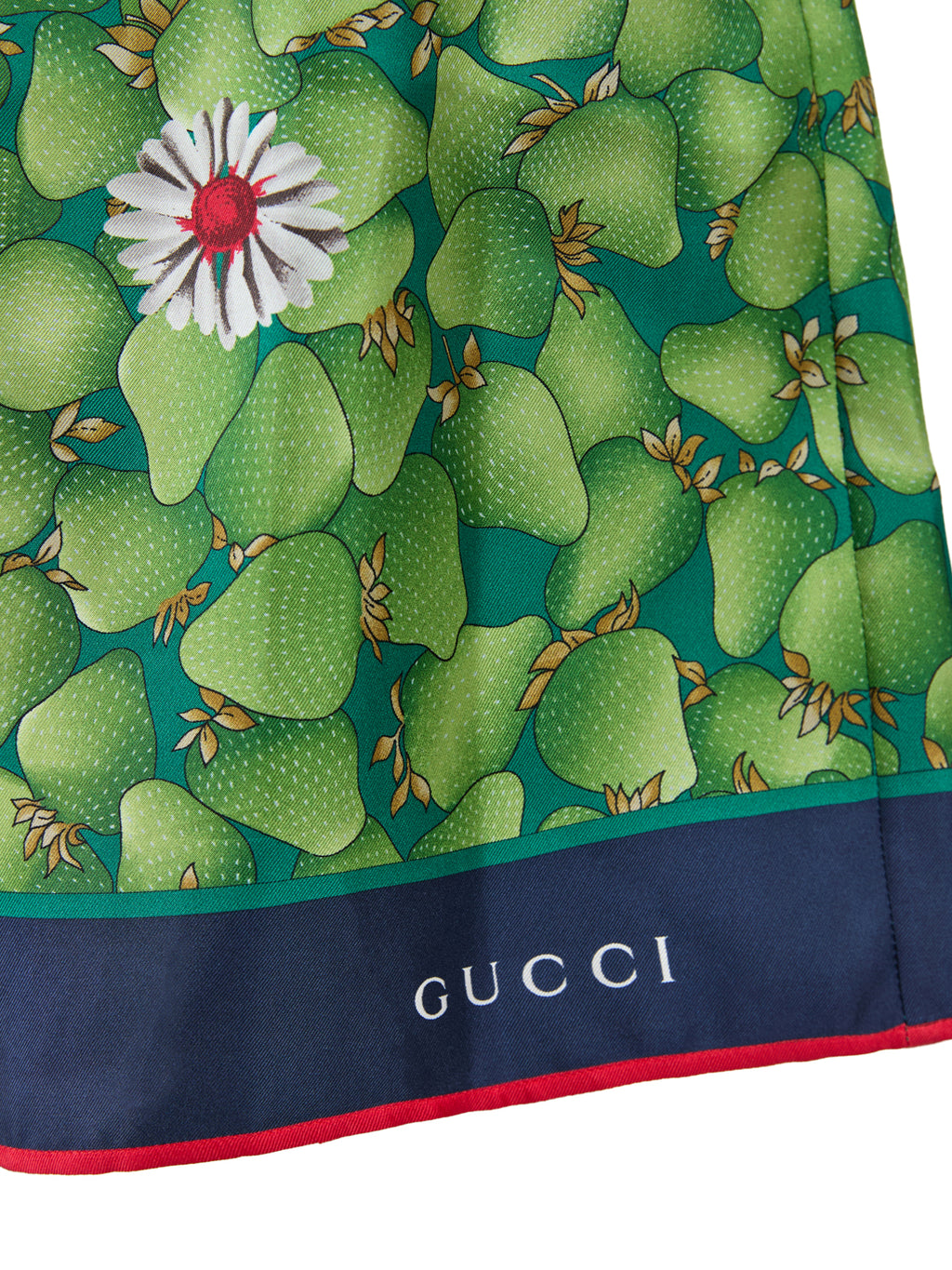 Gucci Green Flower Printed Silk Shorts