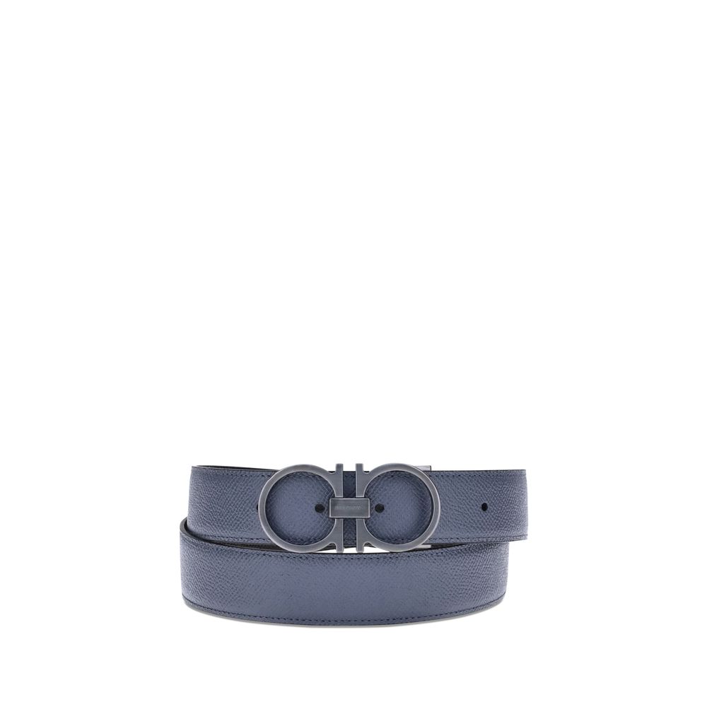 Ferragamo Blue Calf Leather Bos Taurus Regular Belt - BrandFit 88