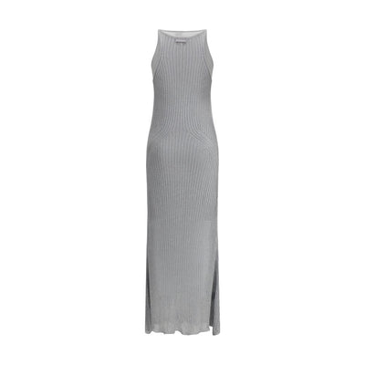 PINKO Metallic knit long Dress