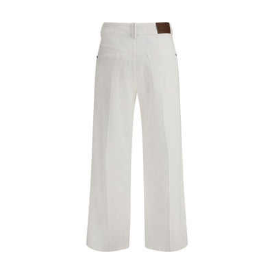 Brunello Cucinelli White Cotton Straight-Leg Jeans
