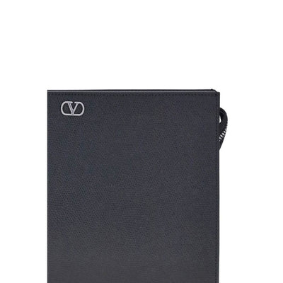 Valentino Garavani Black Calf Leather Bos Taurus Wallet