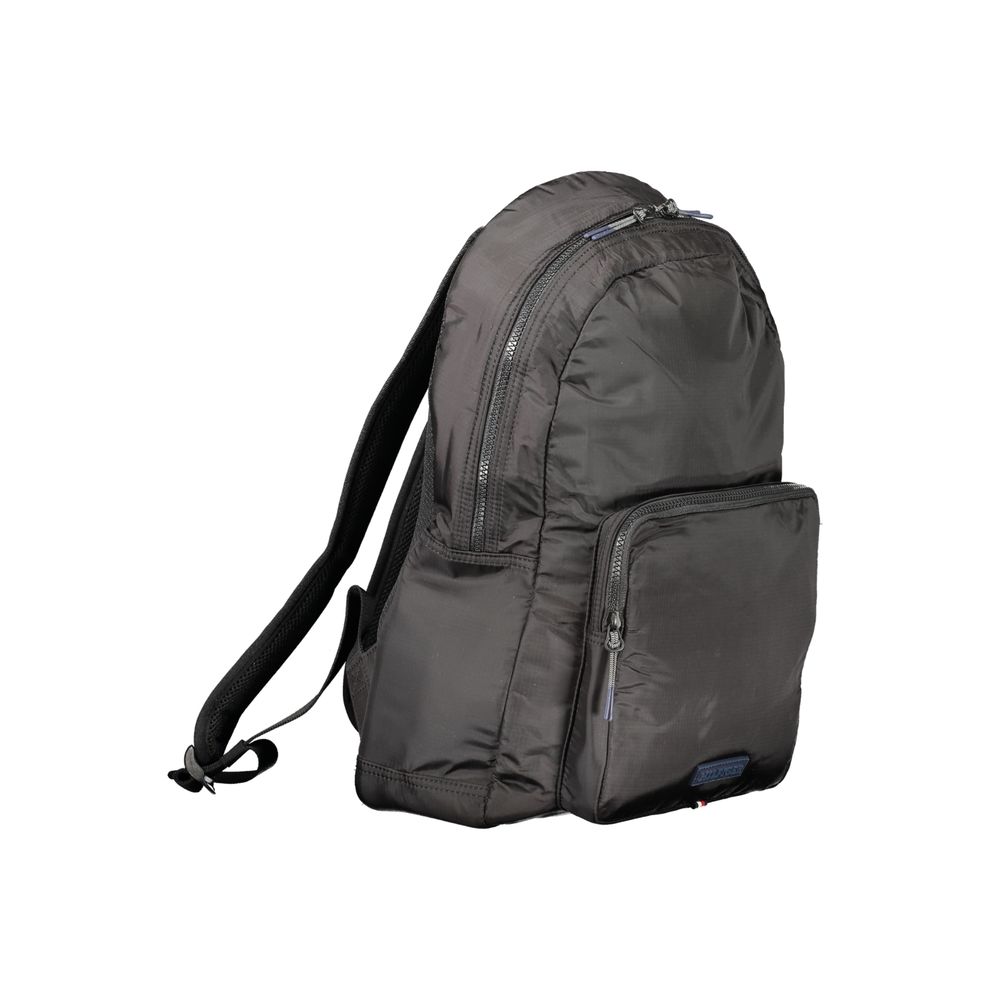Tommy Hilfiger Black Polyurethane Men Backpack