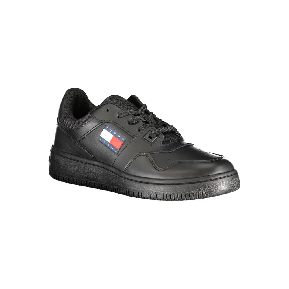 Tommy Hilfiger Black Leather Women Sneaker