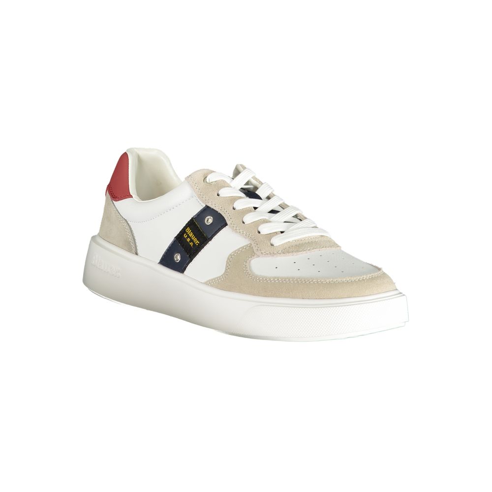 Blauer White Polyurethane Men Sneaker
