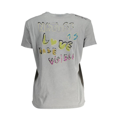 Desigual Gray Cotton Women T-Shirt