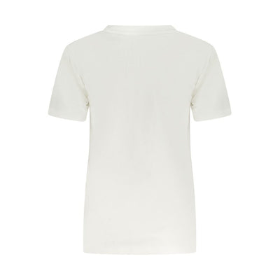 Converse White Cotton Women T-Shirt