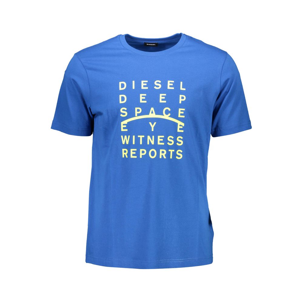 Diesel Blu Cotton Men T-Shirt