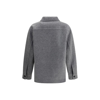 Jil Sander Gray Fleece Wool Coat