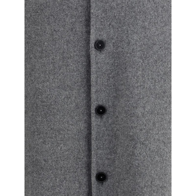 Jil Sander Gray Fleece Wool Coat
