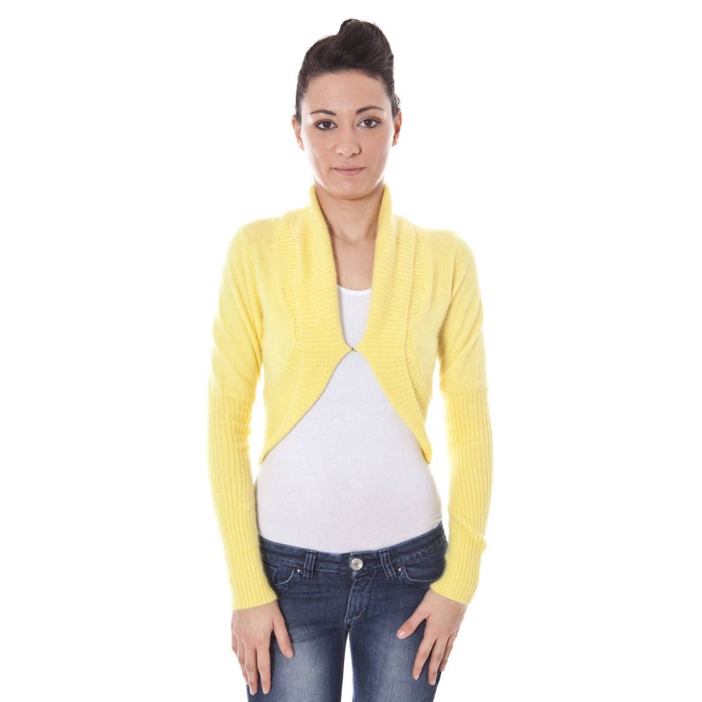 Datch Yellow Angora Women Shrug - BrandFit 88