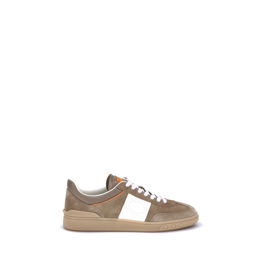 Valentino Garavani Brown Calf Leather Bos Taurus Chunky Sneakers