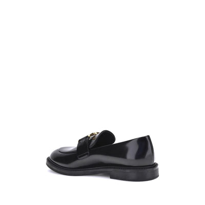 Chloé Black Calf Leather Bos Taurus Slip-On Loafers