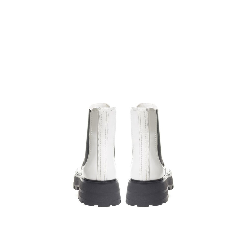 Alexander McQueen Black And White Leather Chelsea Boots - BrandFit 88
