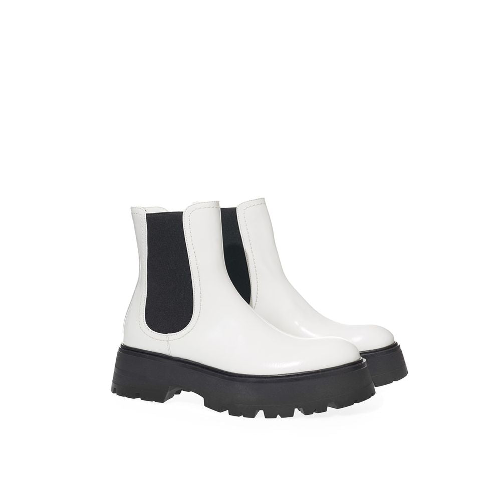 Alexander McQueen Black And White Leather Chelsea Boots - BrandFit 88