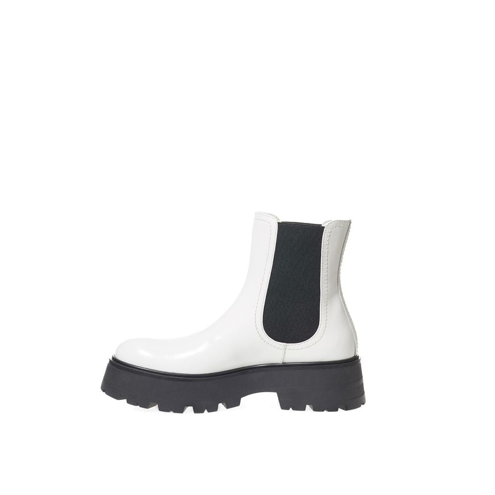 Alexander McQueen Black And White Leather Chelsea Boots - BrandFit 88