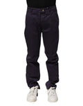 Incotex Dark Purple Mid Waist Casual Straight Pants