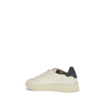Autry Blue Calf Leather Bos Taurus Low Top Sneakers