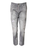 Dsquared² Gray Washed Mid Waist Tapered Jeans