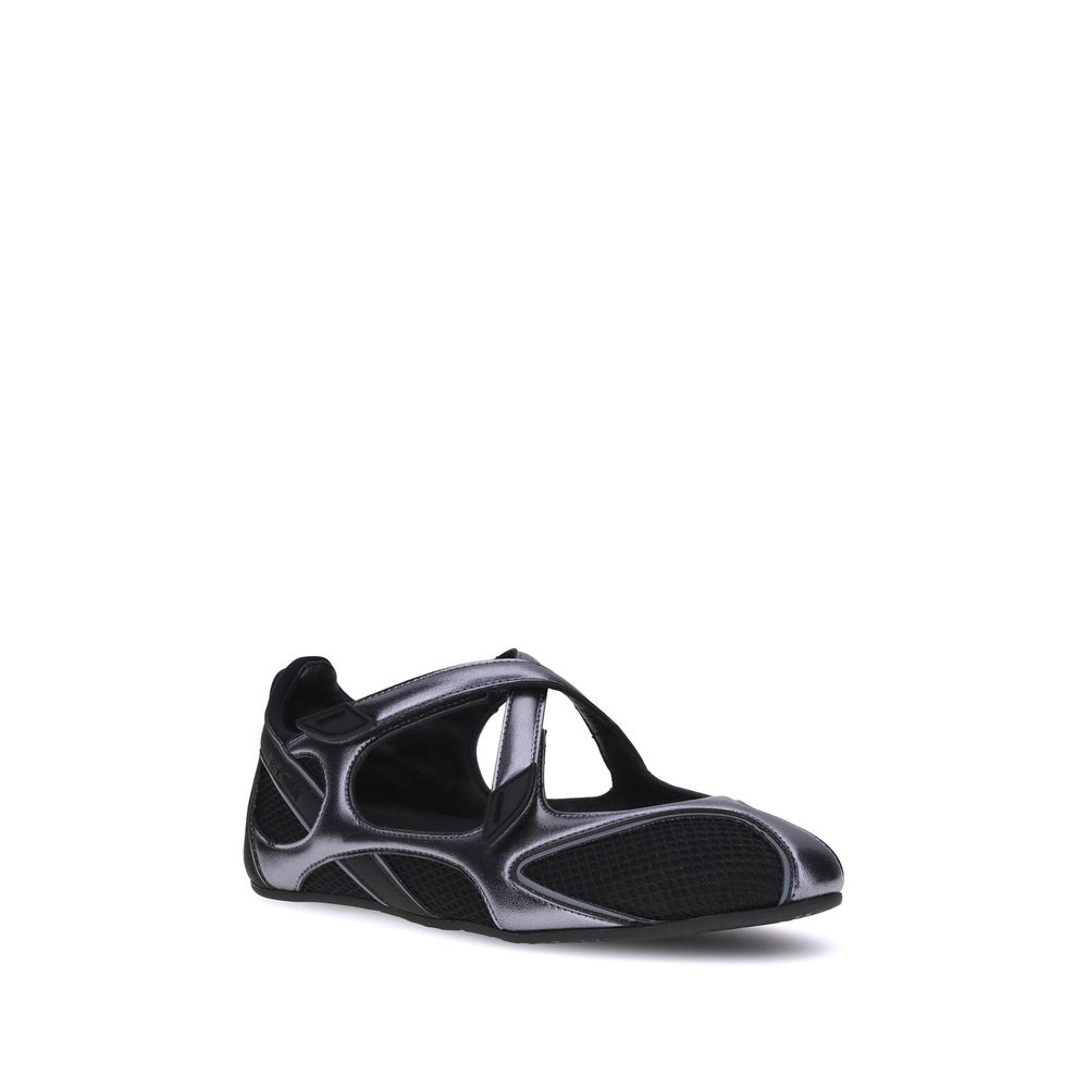 The Attico Black Polyethylene Ballet Flats