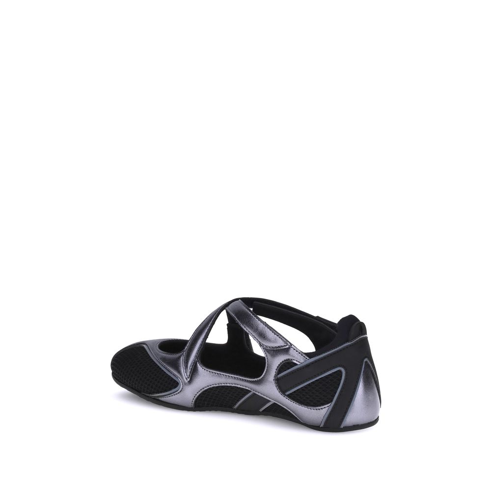 The Attico Black Polyethylene Ballet Flats