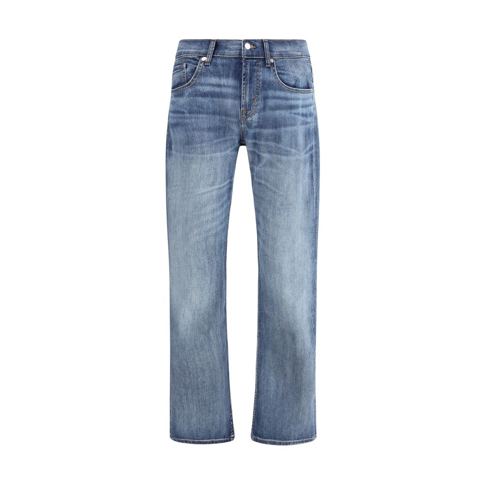 7FOR Blue Cotton Straight-Leg Jeans - BrandFit 88