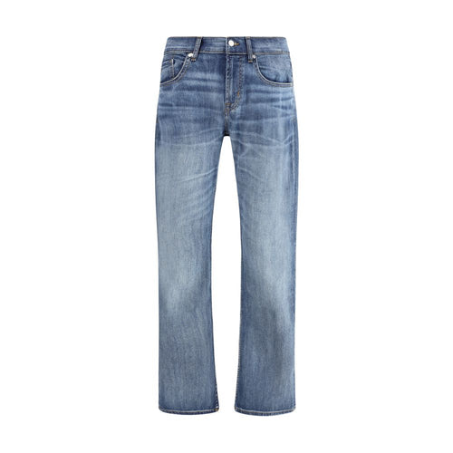 7FOR Blue Cotton Straight-Leg Jeans - BrandFit 88