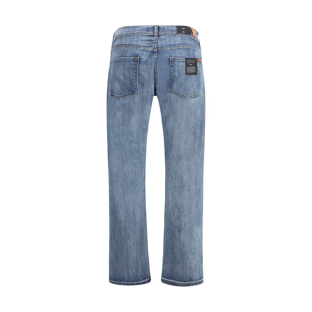 7FOR Blue Cotton Straight-Leg Jeans - BrandFit 88