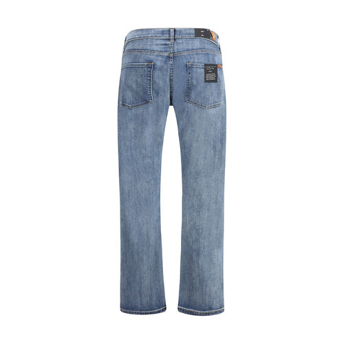 7FOR Blue Cotton Straight-Leg Jeans - BrandFit 88