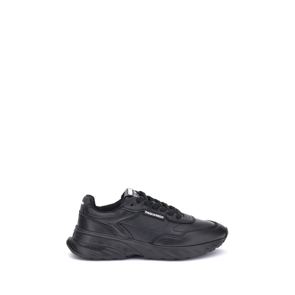 Dsquared² Black Calf Leather Bos Taurus Athletic Sneakers - BrandFit 88