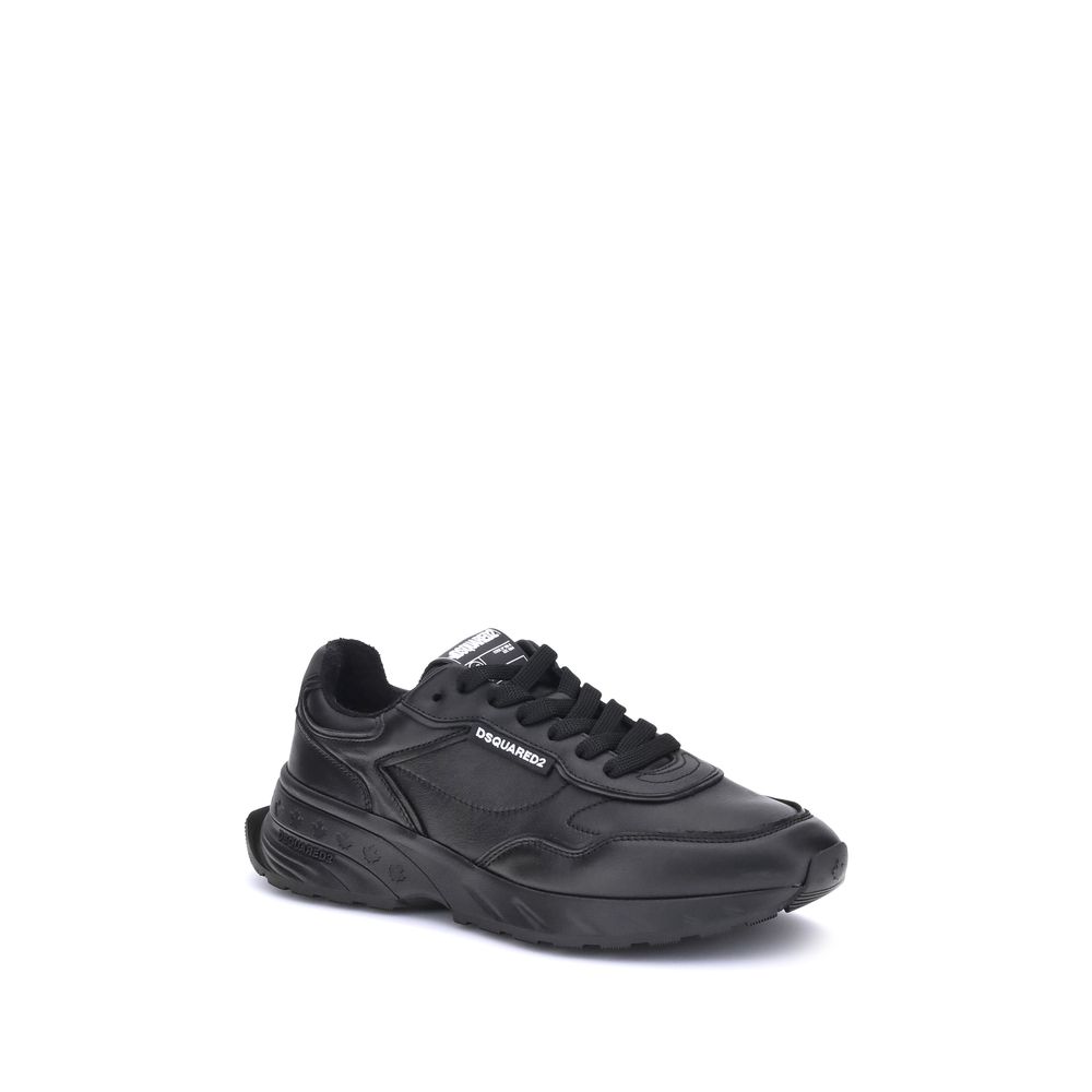 Dsquared² Black Calf Leather Bos Taurus Athletic Sneakers - BrandFit 88