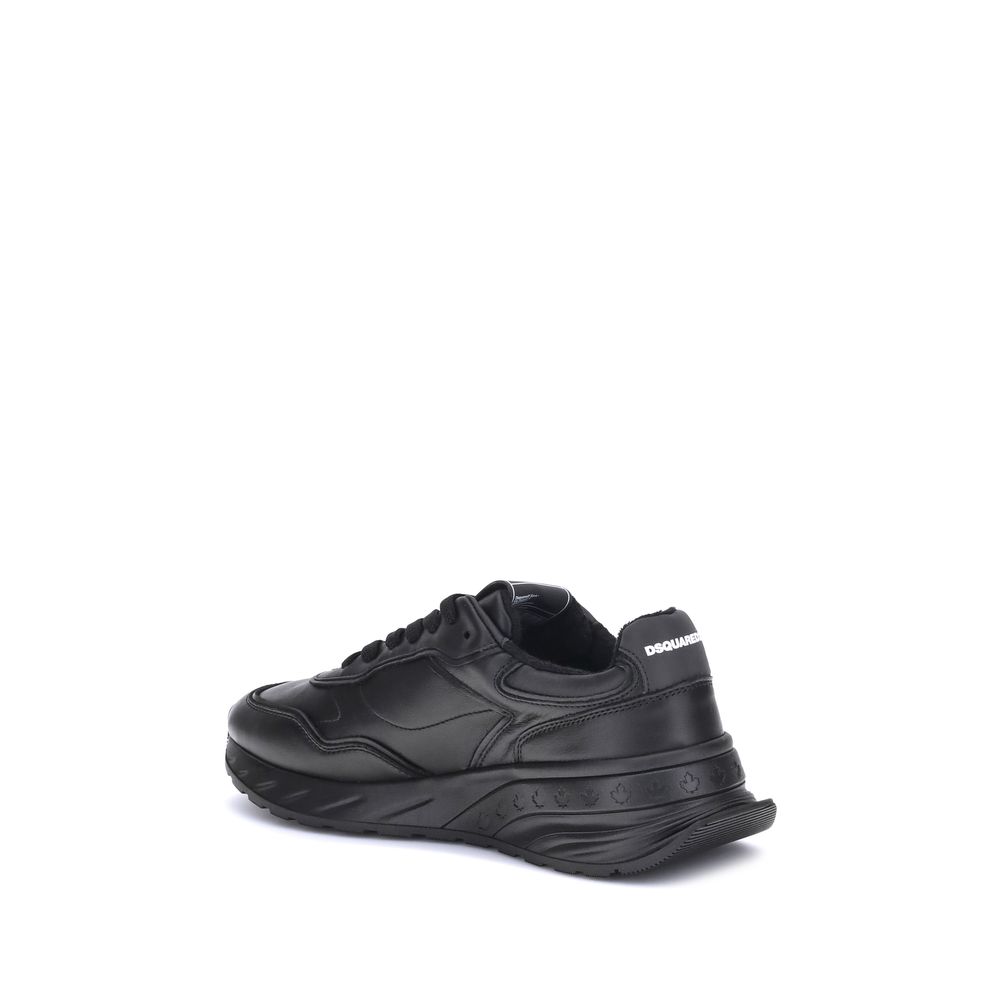 Dsquared² Black Calf Leather Bos Taurus Athletic Sneakers - BrandFit 88