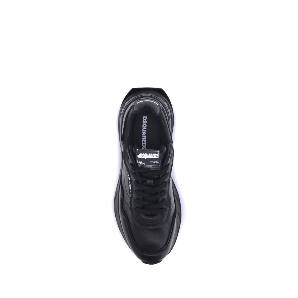 Dsquared² Black Calf Leather Bos Taurus Athletic Sneakers - BrandFit 88