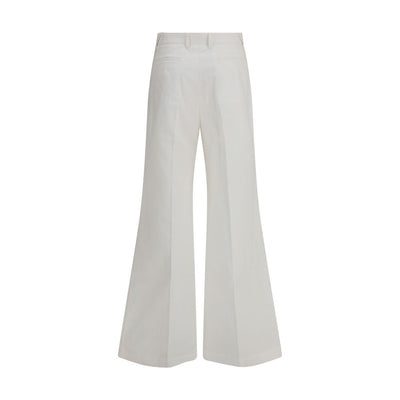 Chloé White Cotton Flared Pants