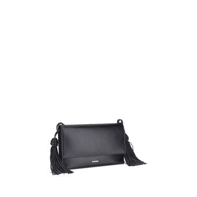 Jil Sander Black Calf Leather Bos Taurus Shoulder Bag