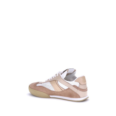 Chloé Beige Calf Leather Bos Taurus Low Top Sneakers