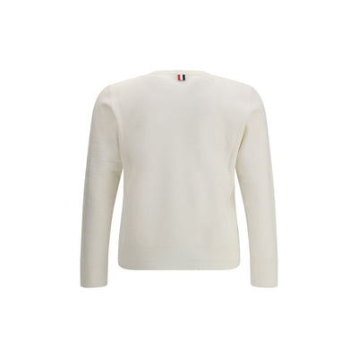 Thom Browne White Fleece Wool Sweatshirt