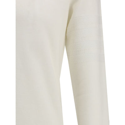 Thom Browne White Fleece Wool Sweatshirt