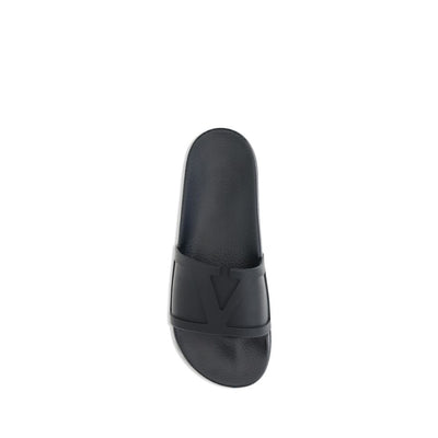 Valentino Garavani Black Rubber Sandals