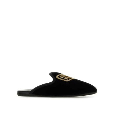 Miu Miu Black Calfskin Mules