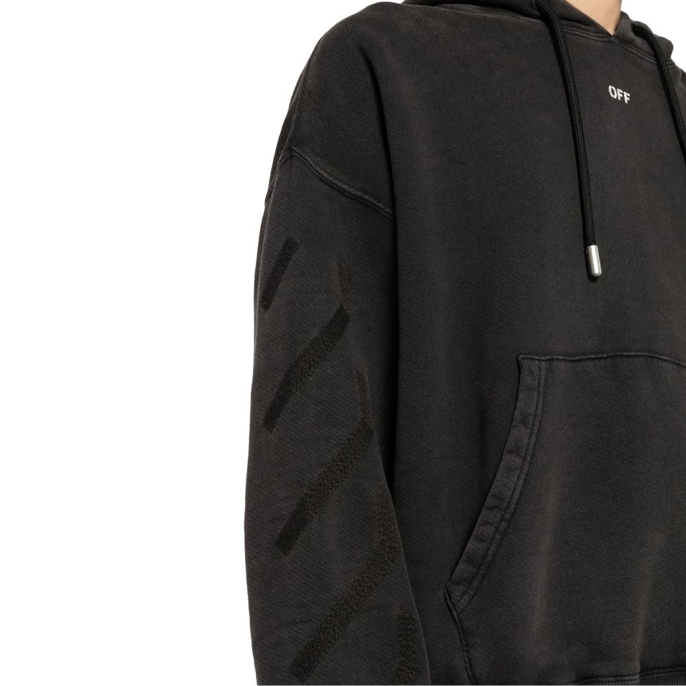 Off-White Black Cotton Sweatshirt