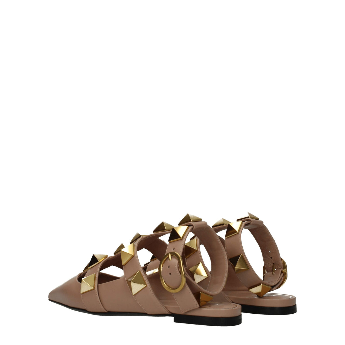 Valentino Garavani Pink Leather Flat Sandals - BrandFit 88