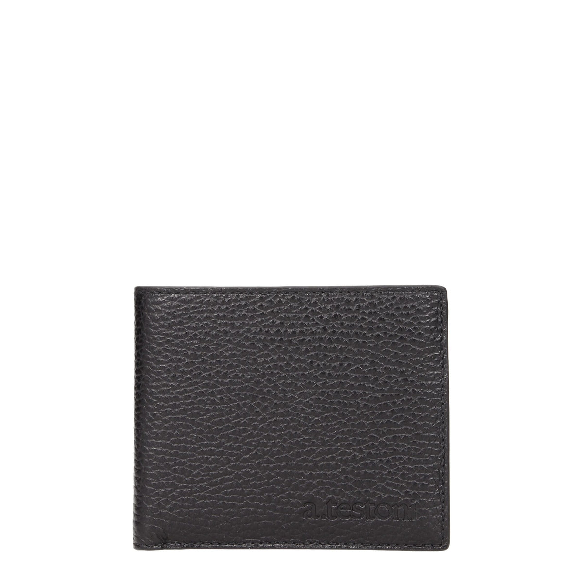 Testoni Black Leather Wallet