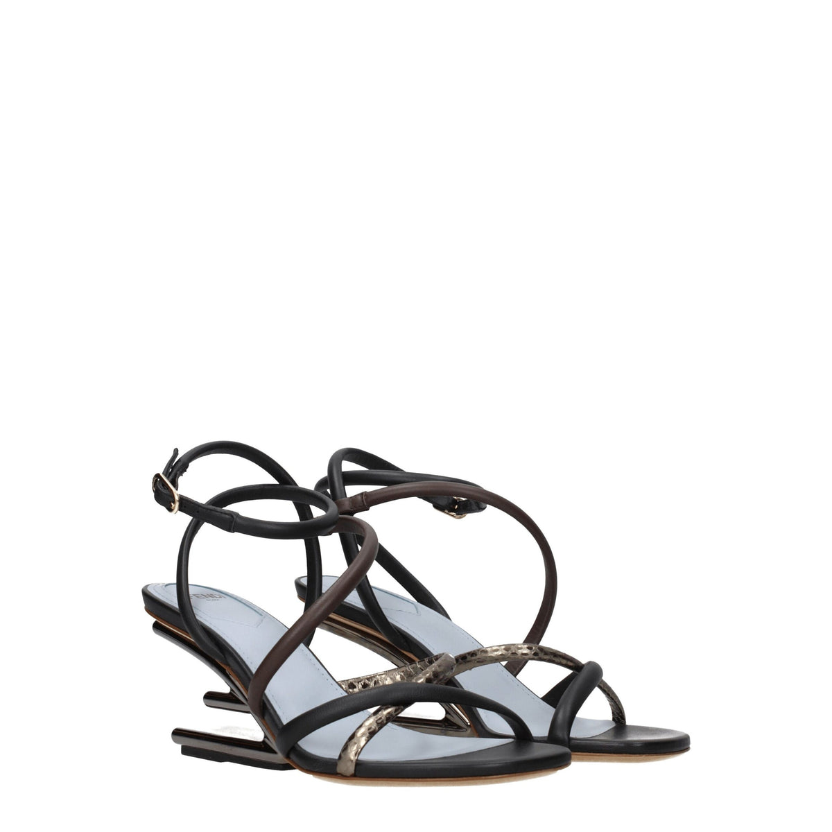 Fendi Multicolor Leather Flat Sandals - BrandFit 88