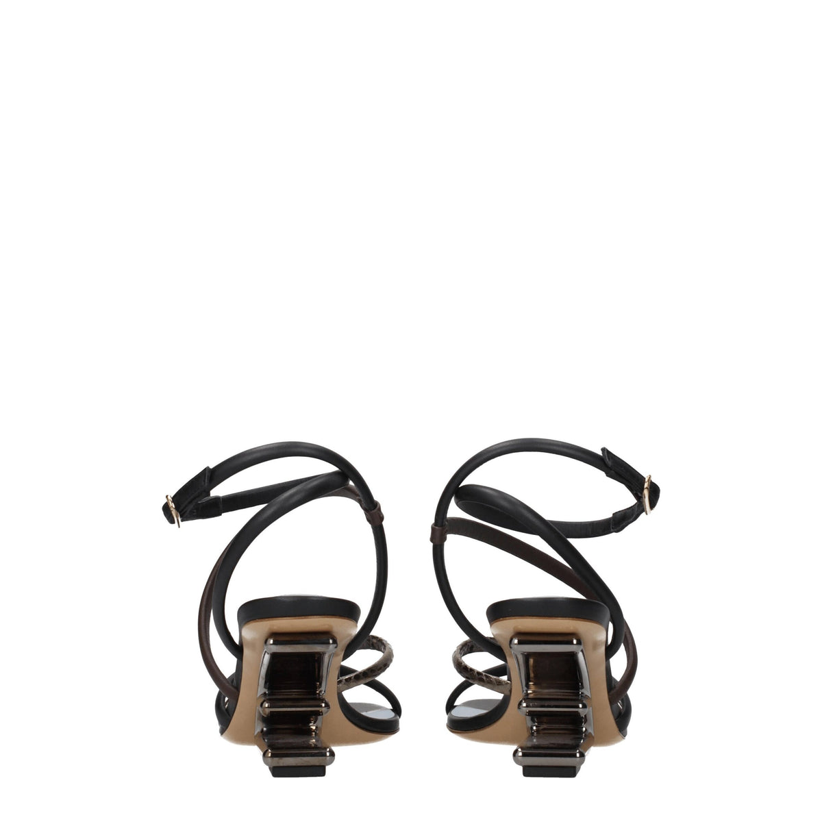 Fendi Multicolor Leather Flat Sandals - BrandFit 88