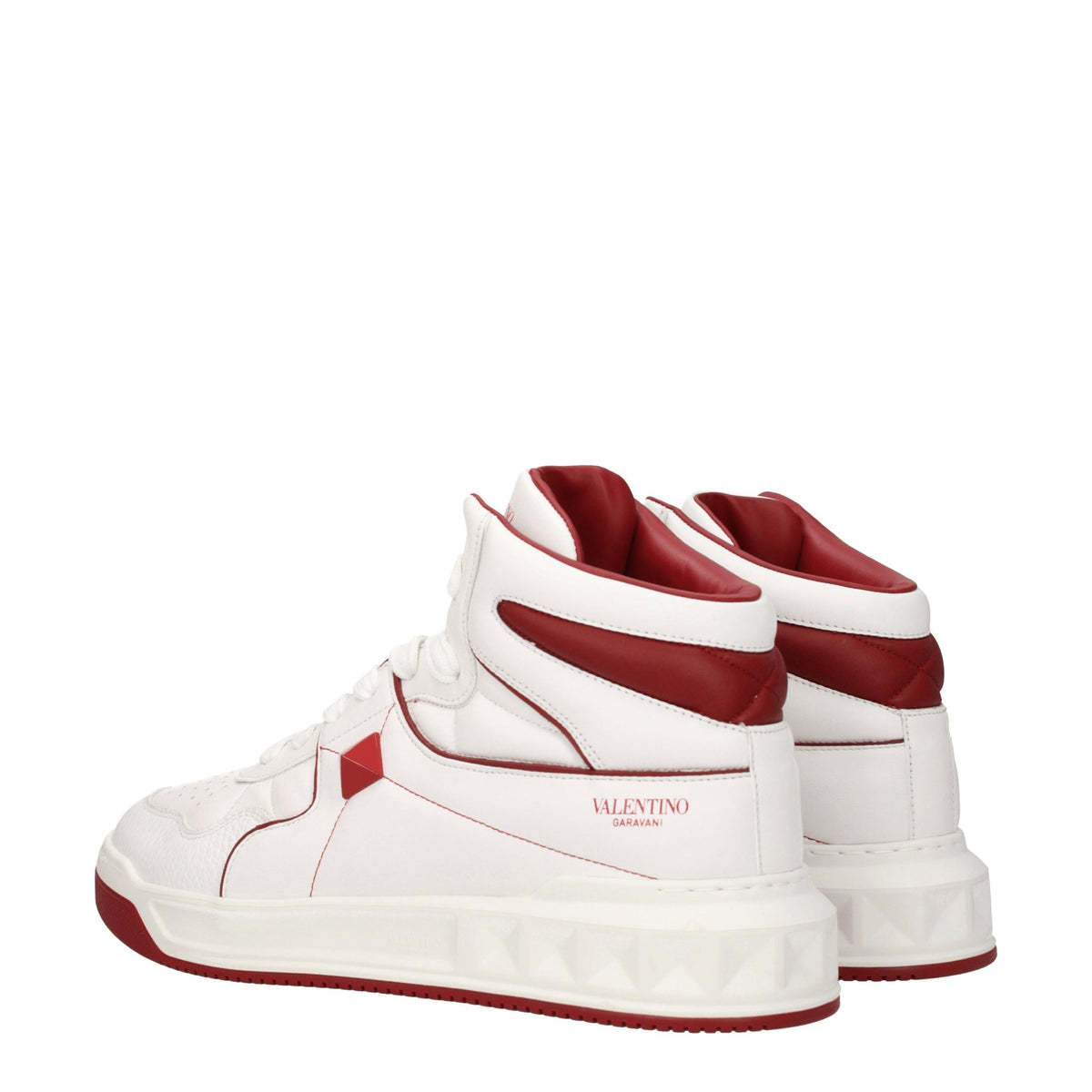 Valentino Garavani White Leather High Top Sneakers