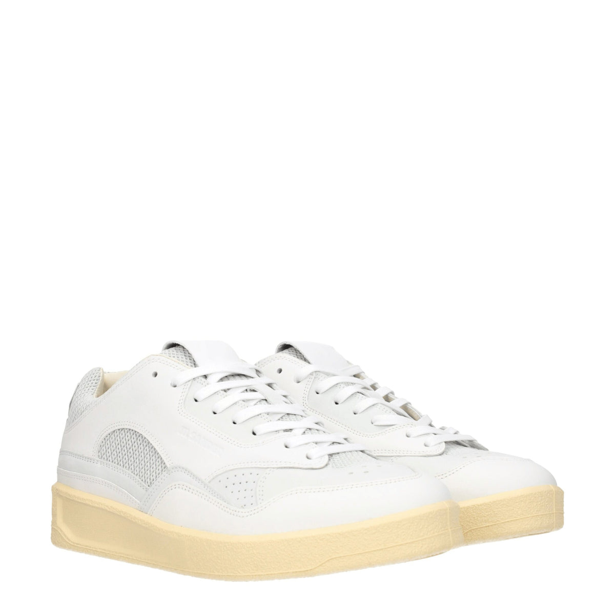 Jil Sander White Leather Low Top Sneakers