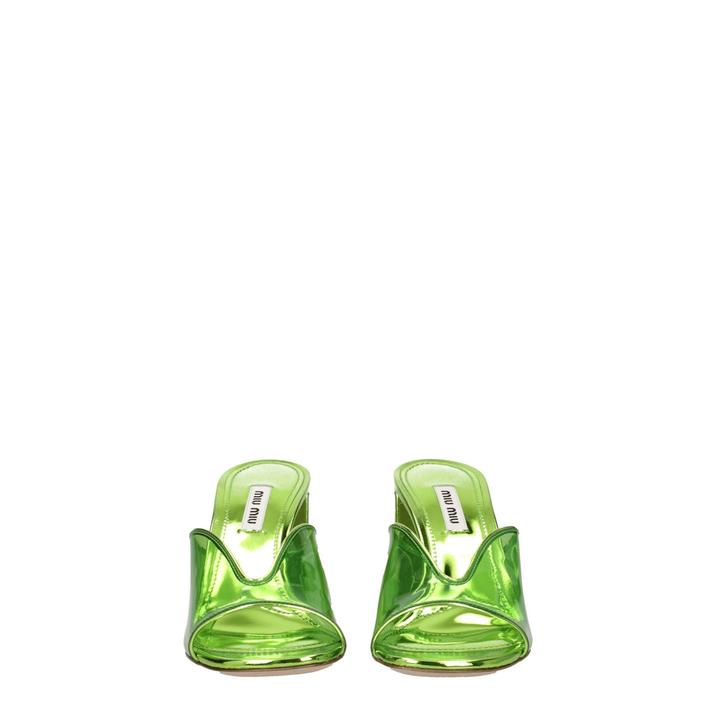 Miu Miu Green Plexiglass Platform Sandals