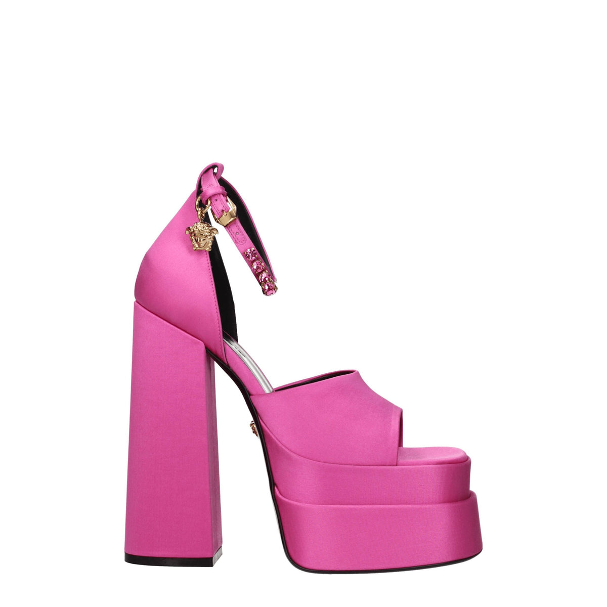Versace Pink Satin Platform Sandals