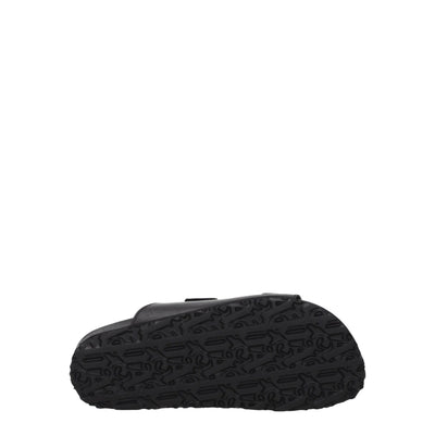 Palm Angels Black Leather Flat Sandals