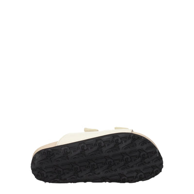 Palm Angels Beige Leather Flat Sandals